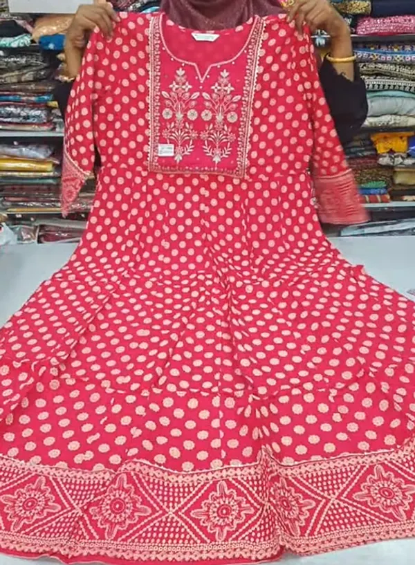Rayon Anarkali Long Kurti | AK1955